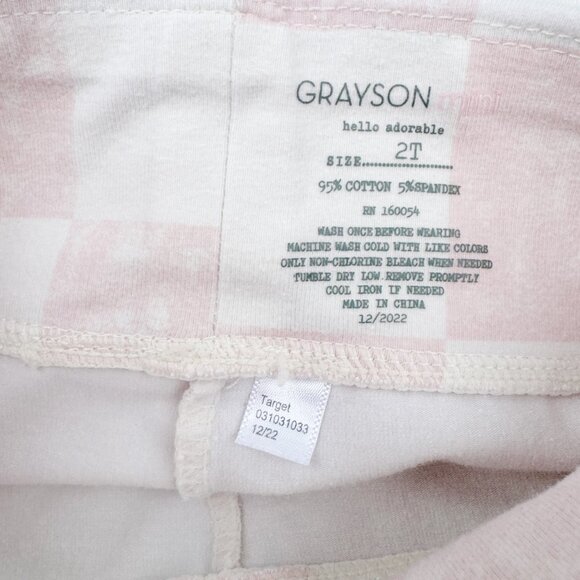 Grayson Mini Pink Check Bike Shorts Baby Girl 2T - Picture 3 of 3
